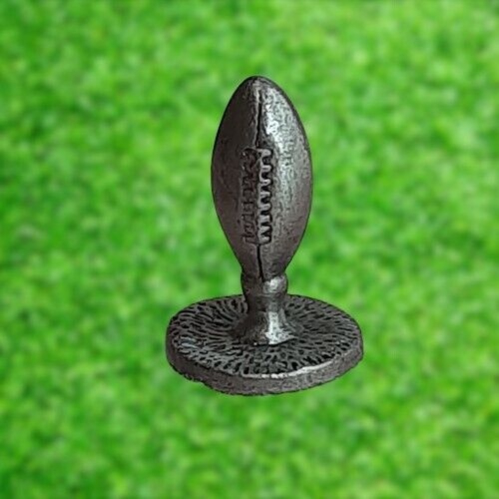 Vintage Pewter Mini Figurine - Football Ball Standing on Grass